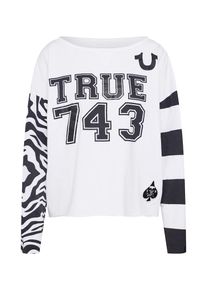 True Religion, Damen Shirt 'LS ZEBRA TRUE 743', Weiß
