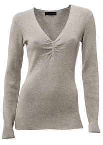 Heine, Damen Feinstrickpullover, Hellgrau