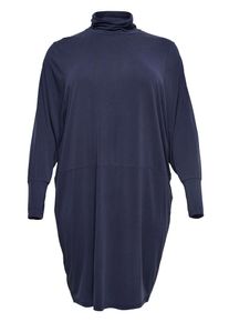 Only Carmakoma, Damen Langärmeliges Curvy Strickkleid, Kobaltblau