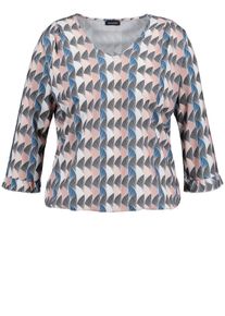 SAMOON, Damen T-Shirt, Hellblau / Grau / Rosa / Weiß