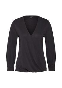 Banana Republic, Damen Shirt 'WRAP TOP SANDWASH', Schwarz