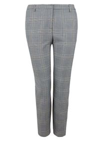 TRIANGLE, Damen Glencheck-Hose, Blaumeliert / Gelb / Schwarz