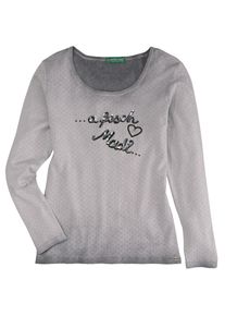 Country Line, Damen Trachtenshirt mit Paillettenstickerei, Grau