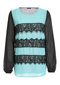 Apart, Damen Chiffonbluse, Türkis / Schwarz
