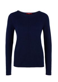 s.Oliver RED LABEL, Damen Pulli mit Seide und Kaschmir, Dunkelblau