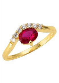 Firetti, Damen Fingerring, Gold / Rubinrot / Transparent