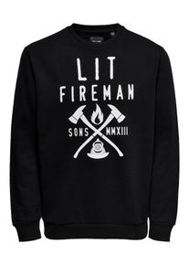 Only & Sons Only & Sons, Herren Sweatshirt, Schwarz / Weiß