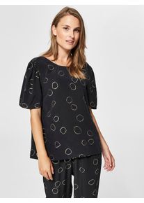 Selected Femme, Damen Bluse, Beige / Schwarz