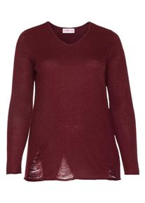 SheeGOTit, Damen Pullover im Destroyed-Look, Blutrot