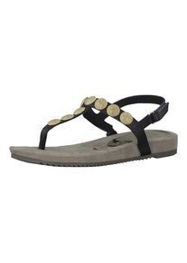 Tamaris, Damen Zehentrenner Sandale 'Taler', Gold / Schwarz