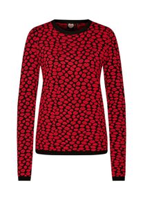 Catwalk Junkie, Damen Pullover 'KN RED KISSES', Rot / Schwarz