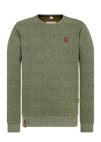 Naketano, Herren Sweatshirt 'Tinte aufm Füller', Dunkelgrün / Schwarz