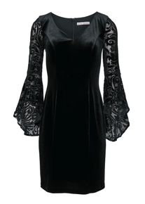 Heine, Damen Cocktailkleid Ausbrenner, Schwarz