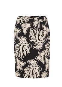 s.Oliver BLACK LABEL, Damen Rock mit gewebten Bl&auml;ttern, Creme / Schwarz