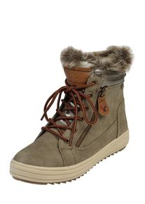 Tom Tailor, Damen Snowboot mit Fell-Imitat, Beige