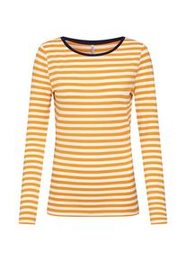 Only, Damen Shirt 'onlFIFI L/S O-NECK TOP JRS', Gelb / Weiß