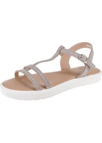 Pier One, Damen Riemchensandalen, Grau / Wei&szlig;