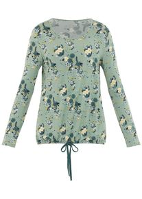 Palmers, Damen Langarmshirt 'Garden Nights Langarmshirt', Hellgelb / Mint