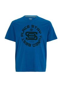 s.Oliver RED LABEL, Herren Jerseyshirt, Blau / Schwarz