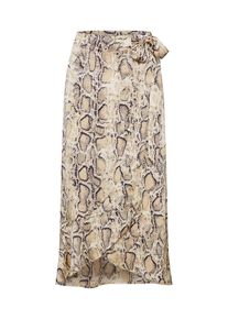 Selected Femme, Damen Rock 'SNAKE MW SKIRT', Creme / Dunkelbeige / Schwarz