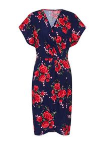 Mela London, Damen Kleid 'WRAP EFFECT DRESS', Navy / Rot