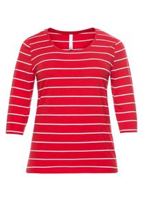 sheego Casual, Damen Shirt, Rot / Weiß