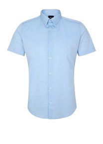 s.Oliver BLACK LABEL, Herren Elegantes Kurzarmhemd, Hellblau