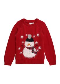name it, Pullover 'NMMRAL LS KNIT BOX', Rot / Schwarz / Wei&szlig;