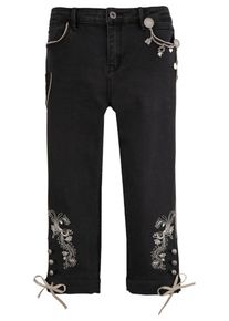 Marjo, Damen Trachtenjeans, Schwarz / Silber