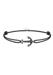 Thomas Sabo, Herren Armband 'Little Secret Anker', Schwarz / Silber