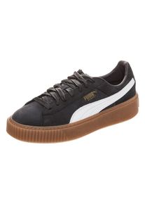 Puma, Damen Basket Platform Perforated Sneaker , Schwarz / Weiß