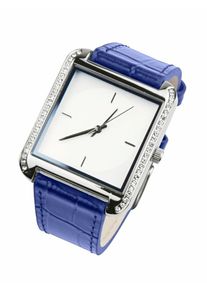 Heine, Damen Armbanduhr in Krokoprägung, Blau
