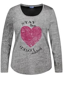SAMOON, Damen Longsleeve, Dunkelgrau