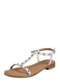 Bronx, Damen Riemchensandale mit Nietenbesatz, Wei&szlig;