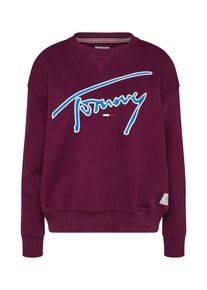 Tommy Jeans, Damen Pullover 'TOMMY SIGNATURE CREW', Hellblau / Beere
