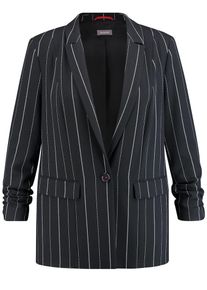 SAMOON, Damen Blazer, Nachtblau / Wei&szlig;