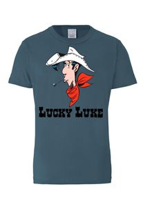 logoshirt, Damen T-Shirt 'Lucky Luke Portrait', Pastellblau