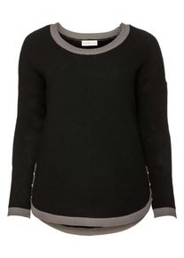 SheeGOTit, Damen Longpullover, Taupe / Schwarz