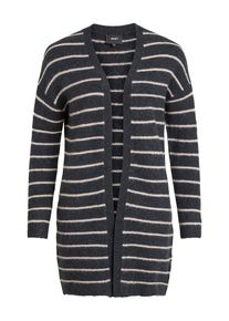 Object, Damen Cardigan, Dunkelgrau / Wei&szlig;