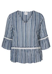 JUNAROSE, Damen Bluse, Blau / Weiß