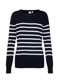GAP, Damen Pullover 'CREW STRIPE', Schwarz / Wei&szlig;