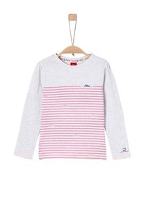 s.Oliver Junior, M&auml;dchen Longsleeve, Graumeliert / Pink