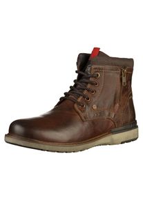 s.Oliver RED LABEL, Herren Stiefelette, Dunkelbraun / Rot
