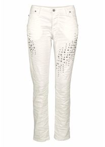 PLEASE, Damen Boyfriend-Jeans 'P03P', Wei&szlig;