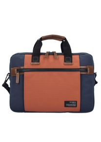 Samsonite, Herren Sideways Laptoptasche 39 cm, Blau / Dunkelorange
