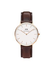 Daniel Wellington, Damen Uhr 'Sheffield DW00100053', Dunkelbraun / Gold / Wei&szlig;