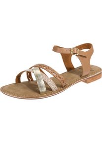 SPM, Damen Riemchensandalen 'Carla', Hellbraun / Silber