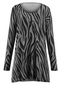 Anna Aura, Damen Pullover, Hellgrau / Schwarz