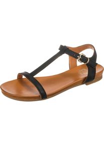 Apple of Eden, Damen Sandale 'Dora', Cognac / Schwarz