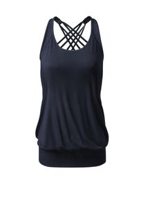 Curare Yogawear, Damen Top 'Flow', Nachtblau